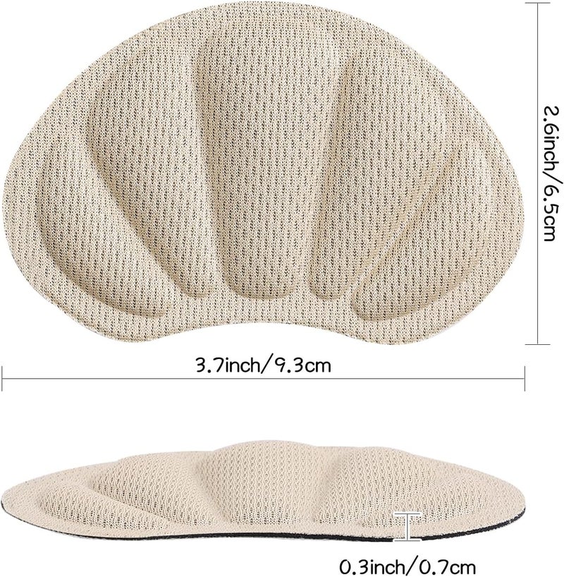 Huethy Back of Heel Cushion Inserts, Mesh Grips Pads for Boots, Loose Shoes Too Big, Reusable Adhesive Heel Guards Liners for Women Men, Improve Shoe Fit, 4PCS-Beige - Image 3